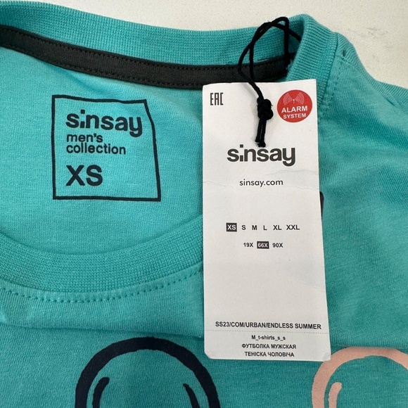 NWT Sinsay Shirt Mens XS Aqua Summer Vibes Ice Cream Cone Tee - Picture 3 of 5
